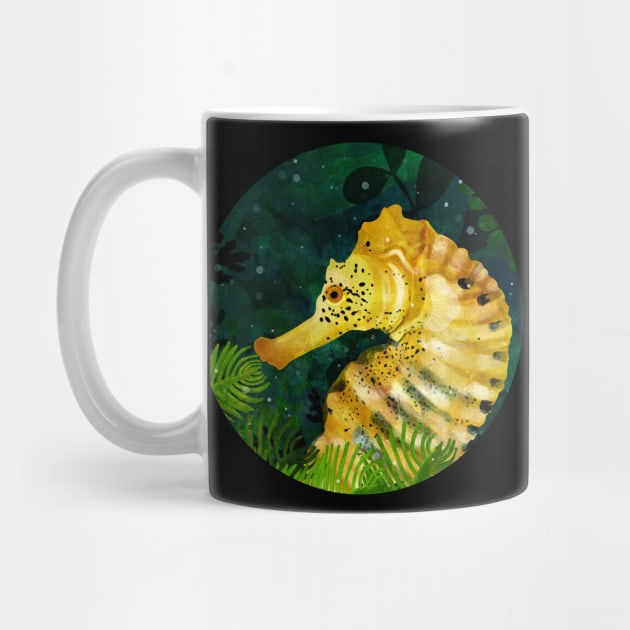 Yellow Seahorse by KatherineBlowerDesigns